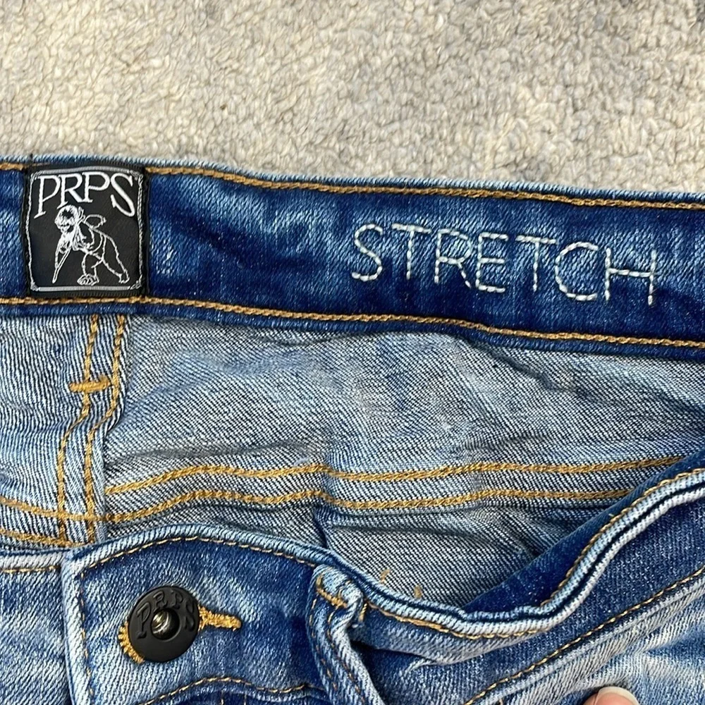 New PRPS Windsor Tapered Skinny Fit Jeans Sorry Graffiti Writing Sz 34